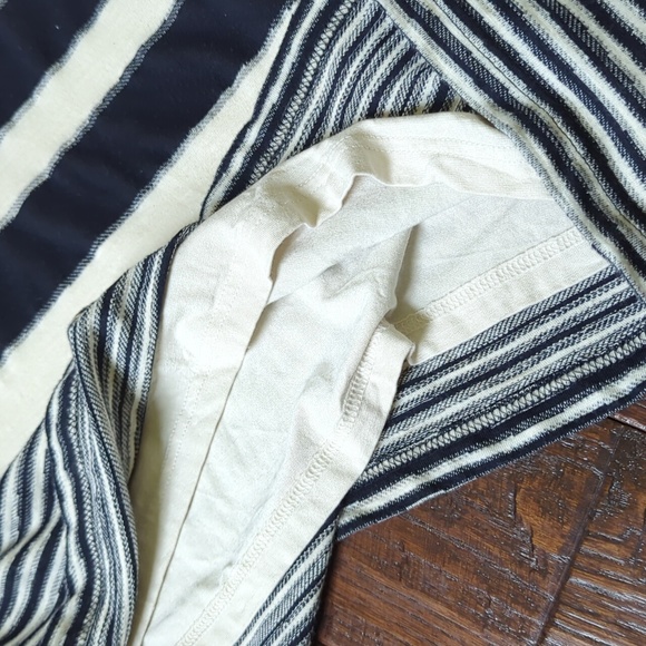 ANTHRO I Navy Blue & Ivory Cream Striped Haven Shift Dress by Maeve, S - Picture 5 of 14